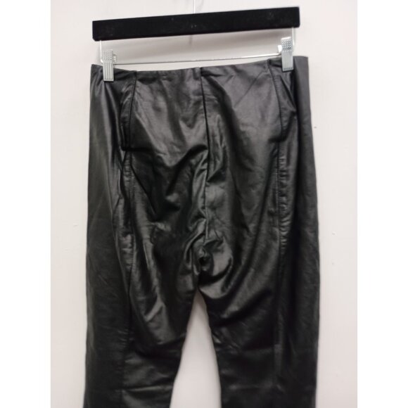 Lysse Womens Skinny Pants Large Black Faux Leather Slimming Pull On High Rise - Picture 4 of 8